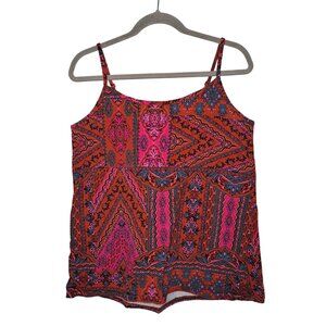 Torrid Pink Patterned Spaghetti Strap Tank Top Plus Size 2